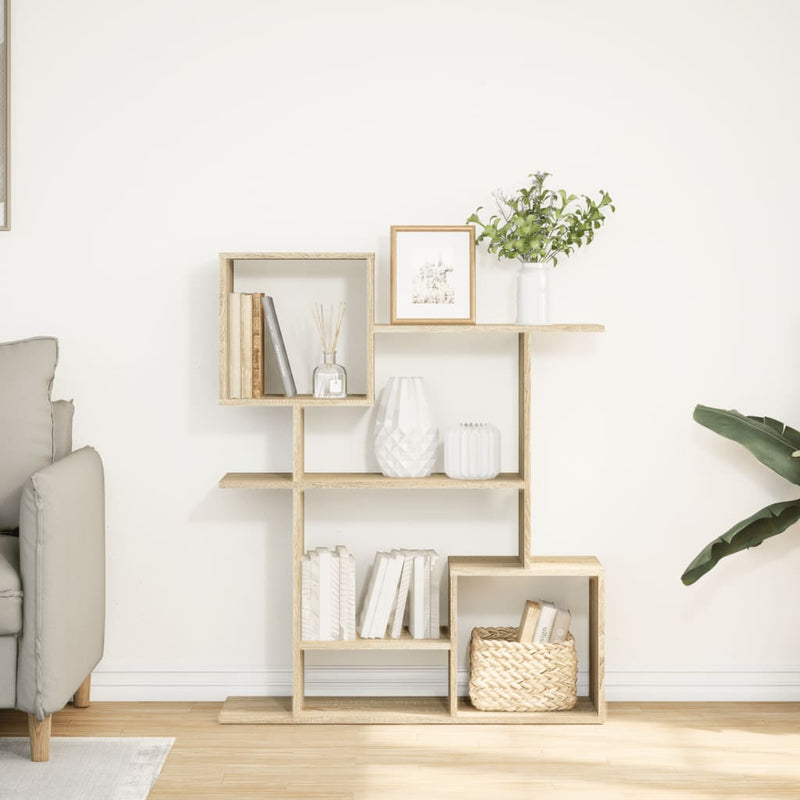 vidaXL sonoma tölgy szerelt fa elválasztó könyvespolc 92x29x112 cm
