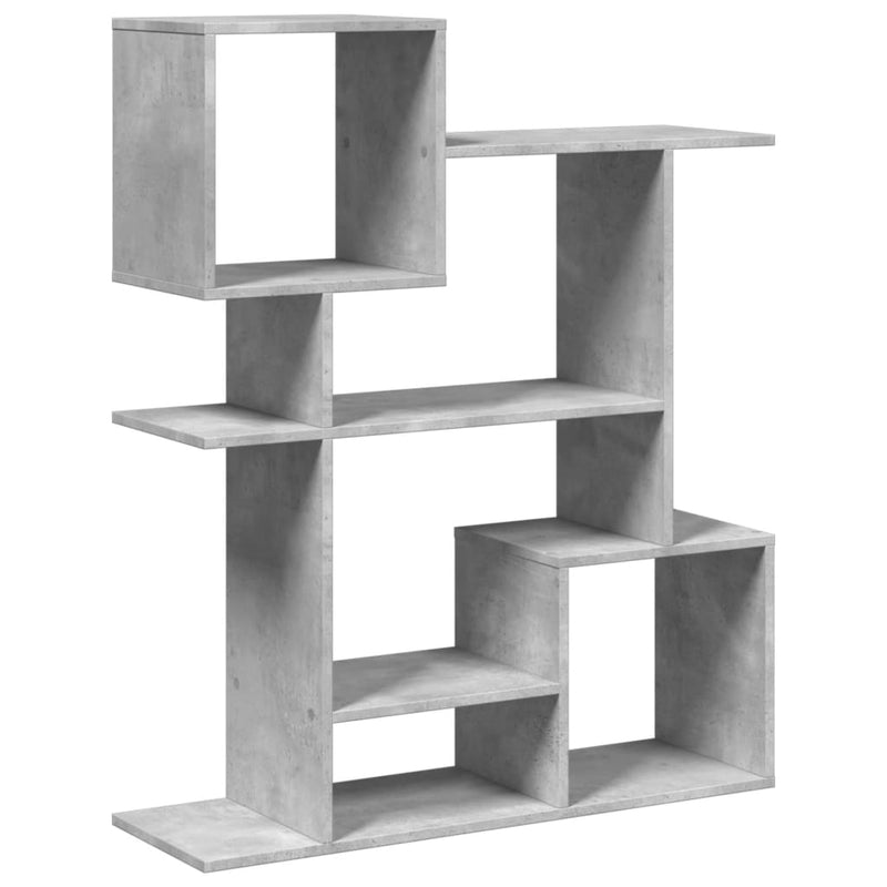 vidaXL betonszürke szerelt fa elválasztó könyvespolc 92x29x112 cm