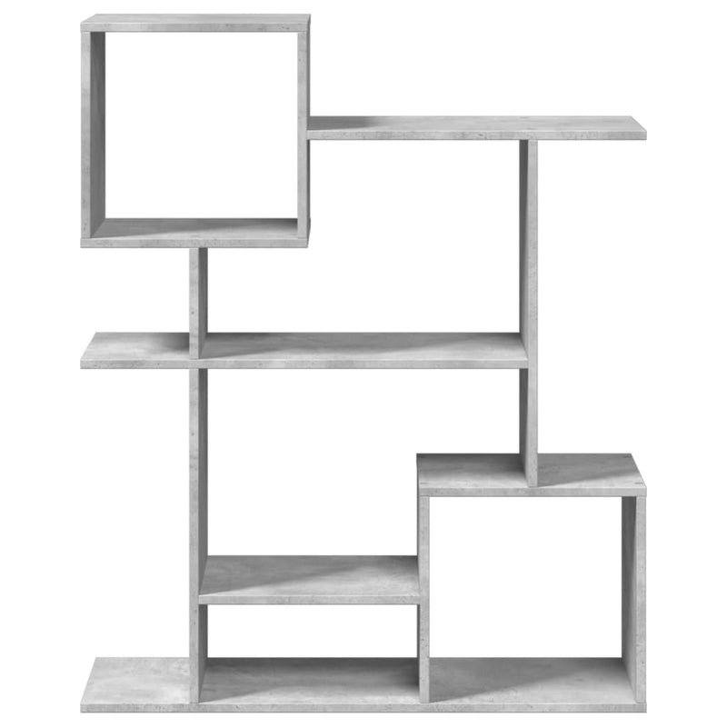 vidaXL betonszürke szerelt fa elválasztó könyvespolc 92x29x112 cm