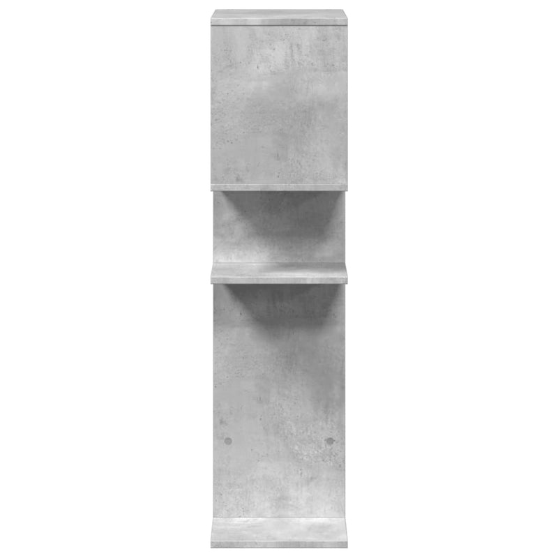 vidaXL betonszürke szerelt fa elválasztó könyvespolc 92x29x112 cm