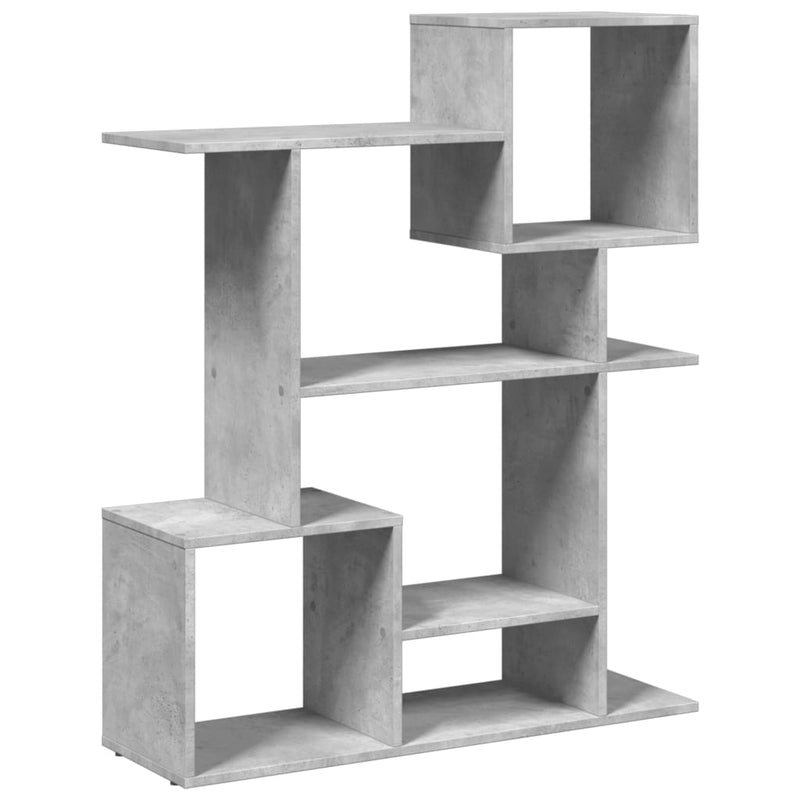vidaXL betonszürke szerelt fa elválasztó könyvespolc 92x29x112 cm