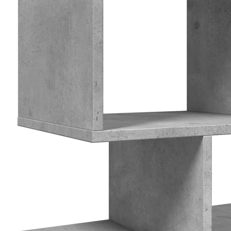vidaXL betonszürke szerelt fa elválasztó könyvespolc 92x29x112 cm