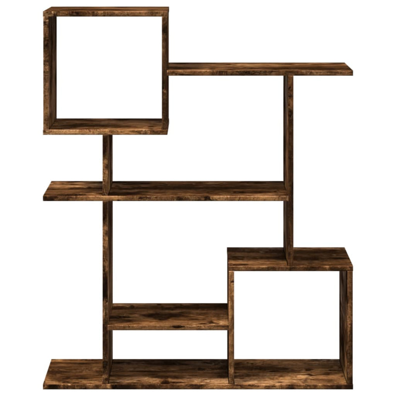 vidaXL füstös tölgy szerelt fa elválasztó könyvespolc 92x29x112 cm