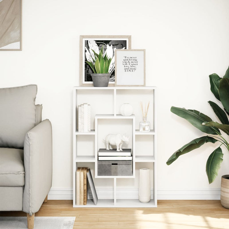 vidaXL fehér szerelt fa könyvespolc 63 x 20 x 90 cm