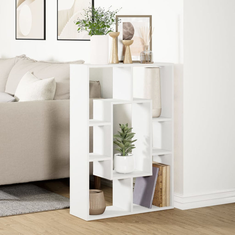 vidaXL fehér szerelt fa könyvespolc 63 x 20 x 90 cm