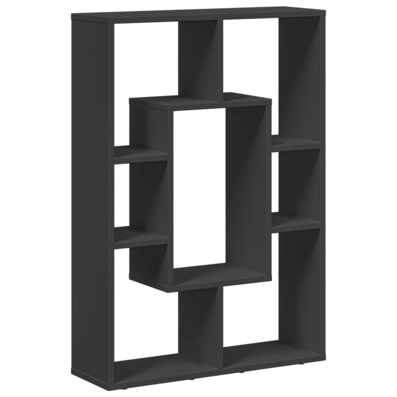 vidaXL fekete szerelt fa könyvespolc 63 x 20 x 90 cm