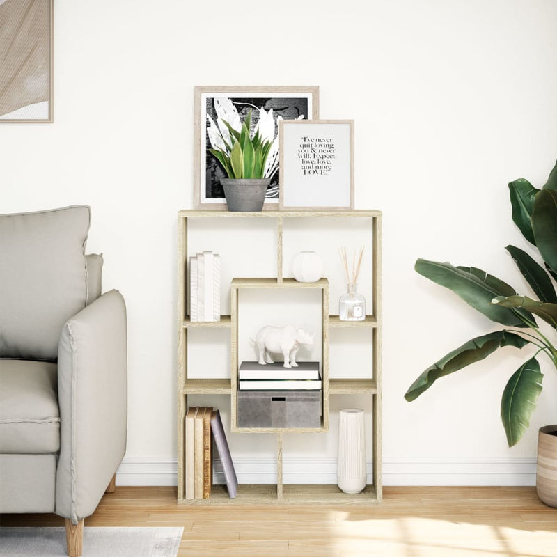 vidaXL sonoma tölgy színű szerelt fa könyvszekrény 63 x 20 x 90 cm