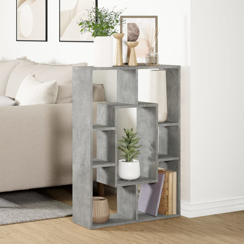 vidaXL betonszürke szerelt fa könyvespolc 63 x 20 x 90 cm
