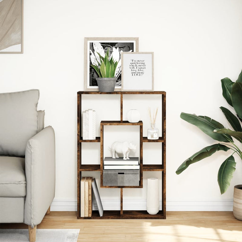 vidaXL füstös tölgy színű szerelt fa könyvespolc 63 x 20 x 90 cm