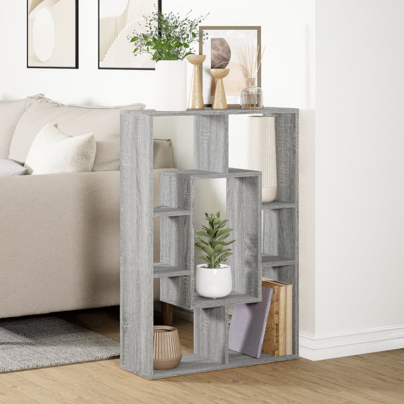 vidaXL szürke sonoma színű szerelt fa könyvespolc 63 x 20 x 90 cm