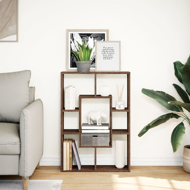 vidaXL barna tölgy színű szerelt fa könyvespolc 63 x 20 x 90 cm