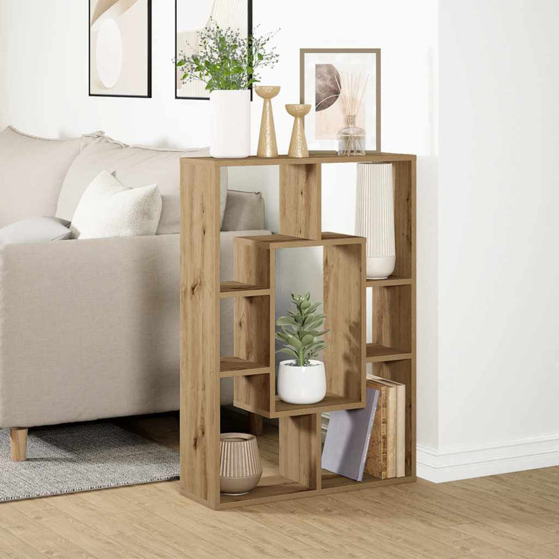 vidaXL kézműves tölgy színű szerelt fa könyvespolc 63 x 20 x 90 cm
