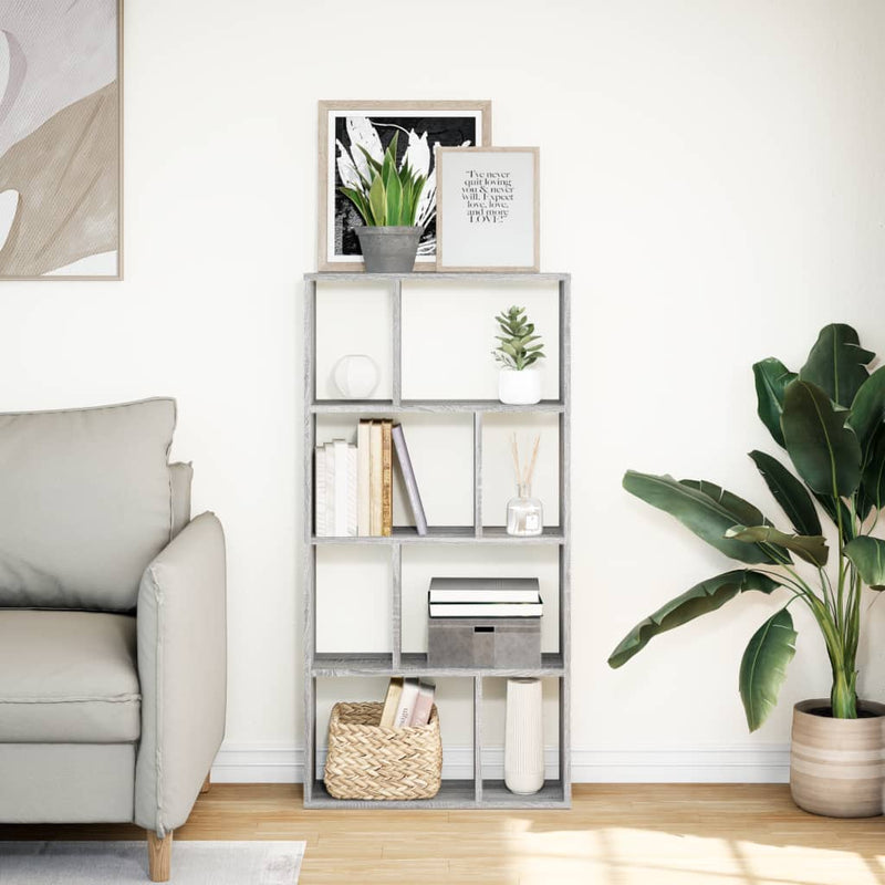 vidaXL szürke sonoma színű szerelt fa könyvespolc 60 x 20 x 120 cm