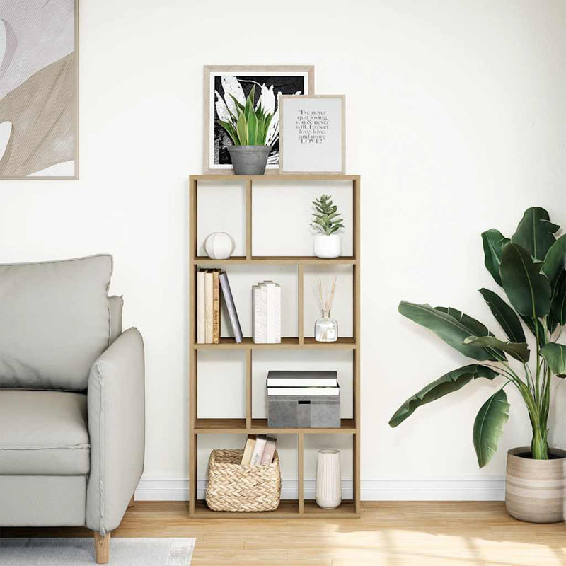 vidaXL kézműves tölgy színű szerelt fa könyvespolc 60 x 20 x 120 cm