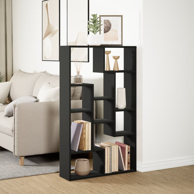 vidaXL fekete szerelt fa könyvszekrény 72 x 20 x 120 cm