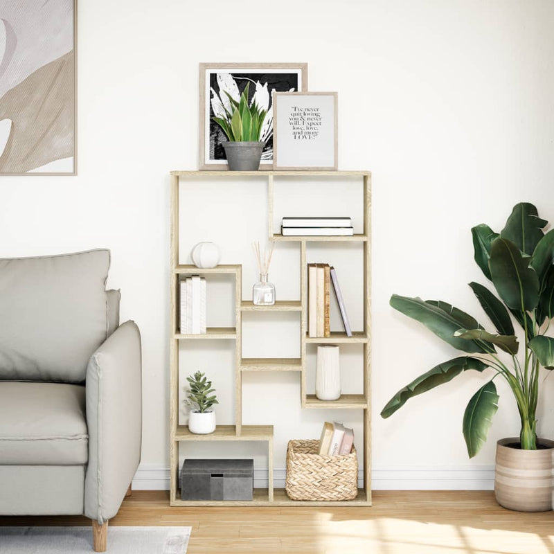 vidaXL sonoma tölgy színű szerelt fa könyvespolc 72 x 20 x 120 cm