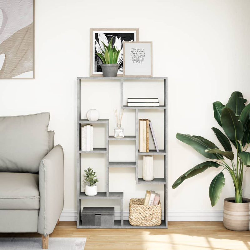 vidaXL betonszürke szerelt fa könyvespolc 72 x 20 x 120 cm