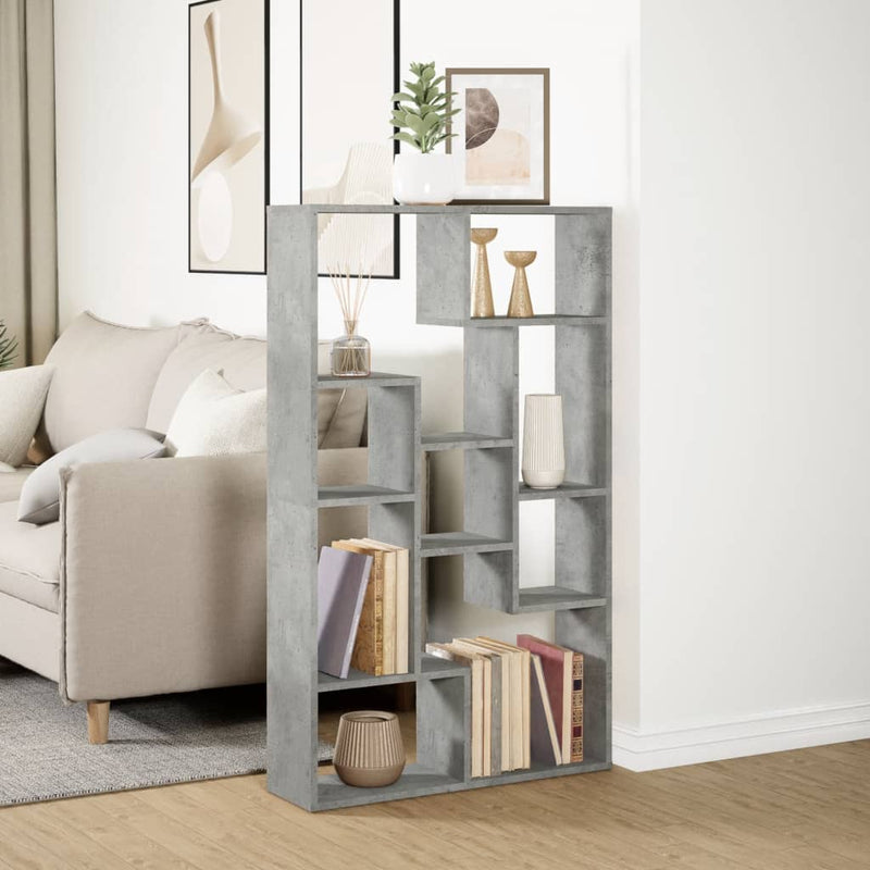 vidaXL betonszürke szerelt fa könyvespolc 72 x 20 x 120 cm
