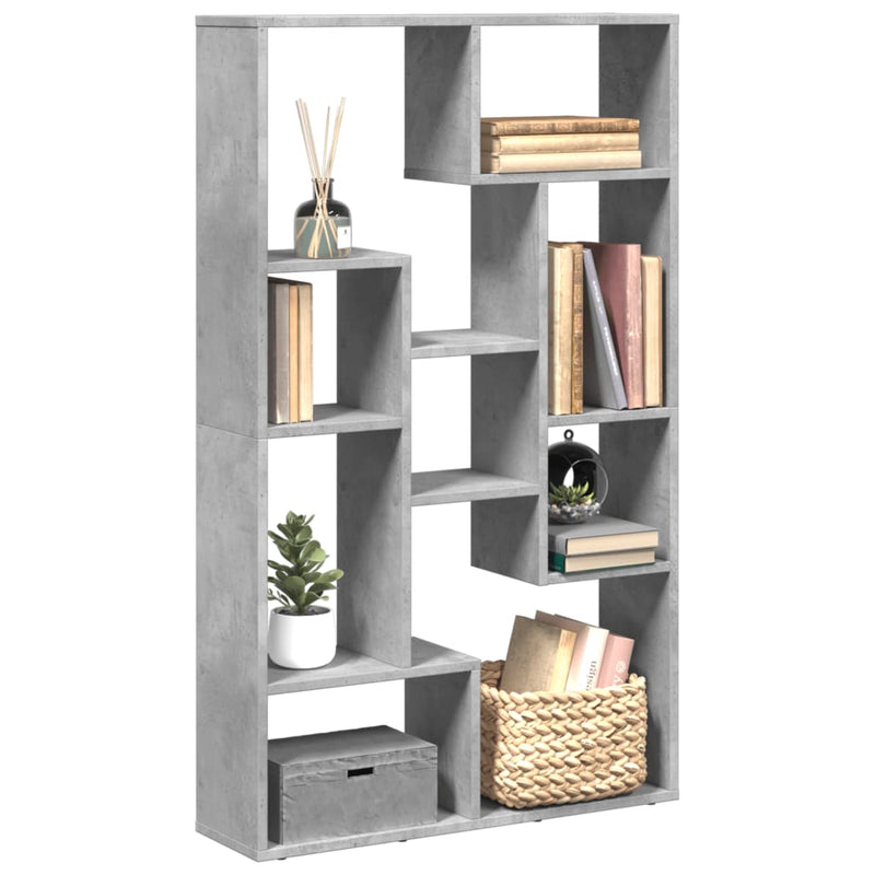 vidaXL betonszürke szerelt fa könyvespolc 72 x 20 x 120 cm