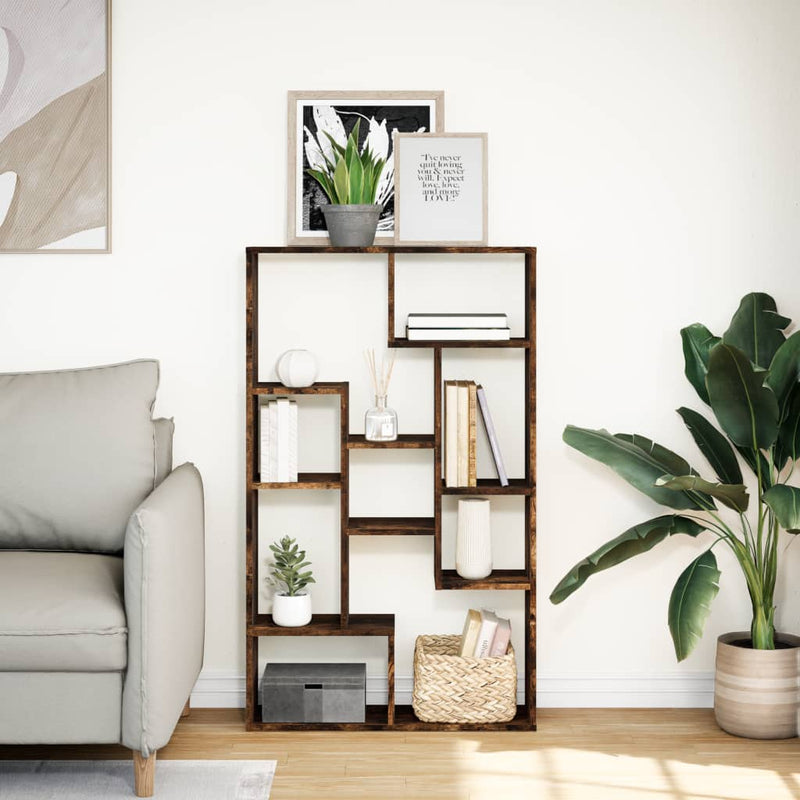 vidaXL füstös tölgy színű szerelt fa könyvespolc 72 x 20 x 120 cm
