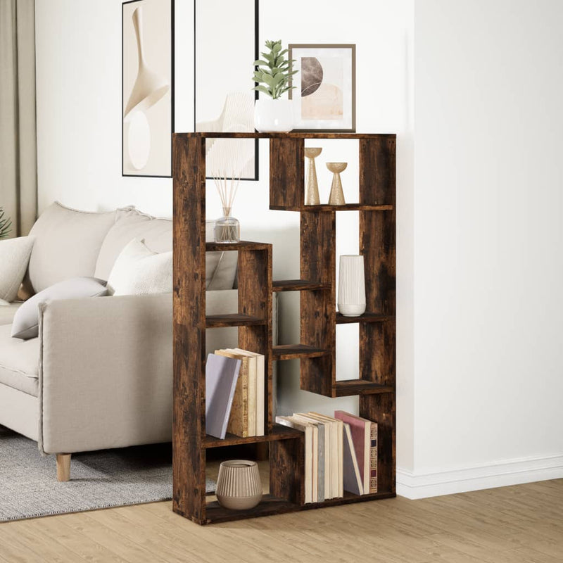 vidaXL füstös tölgy színű szerelt fa könyvespolc 72 x 20 x 120 cm