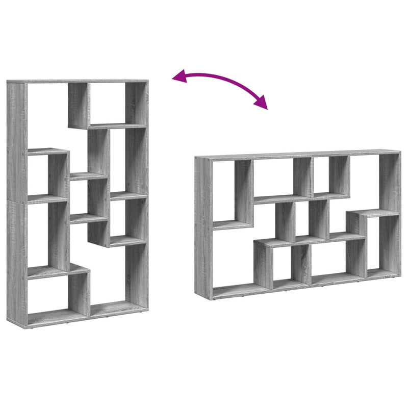 vidaXL szürke sonoma színű szerelt fa könyvespolc 72 x 20 x 120 cm