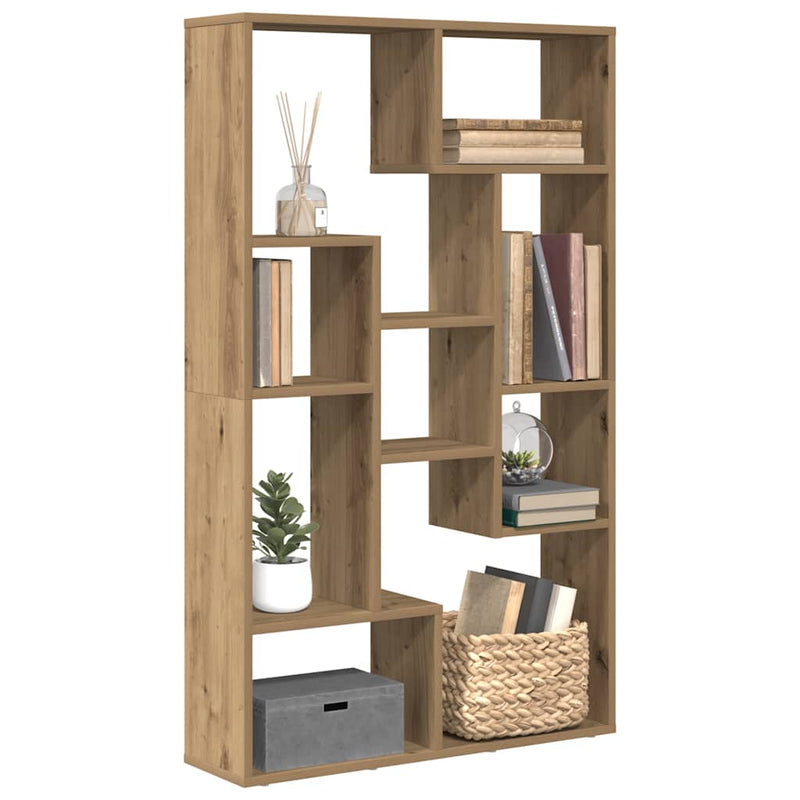 vidaXL kézműves tölgy színű szerelt fa könyvespolc 72 x 20 x 120 cm