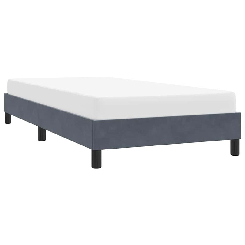 vidaXL sötétszürke bársony ágykeret matrac nélkül 80x210 cm