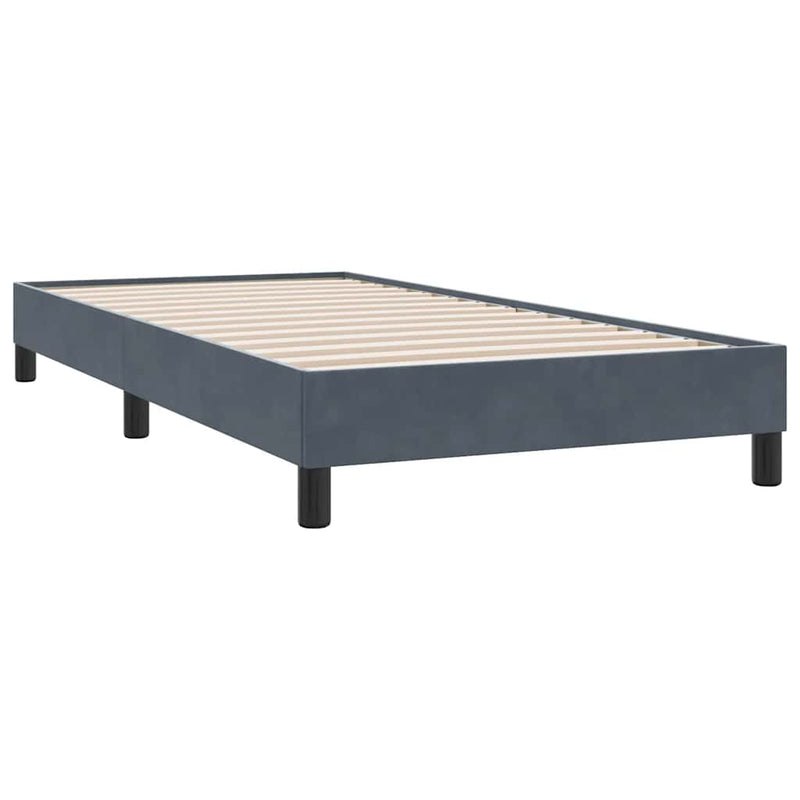 vidaXL sötétszürke bársony ágykeret matrac nélkül 80x210 cm