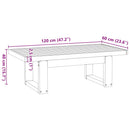 vidaXL dohányzóasztal NOAIN U alakú lábak 120x60x40cm tömör fa fenyőfa