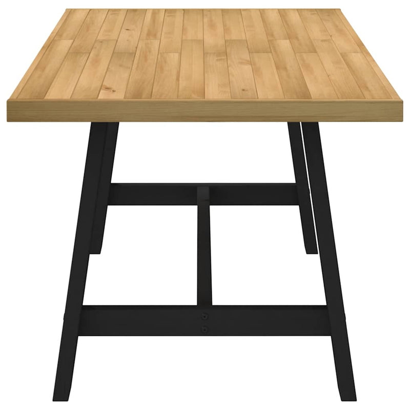 vidaXL Étkezőasztal NOAIN A alakú lábak 160x90x75 cm tömör fa fenyőfa