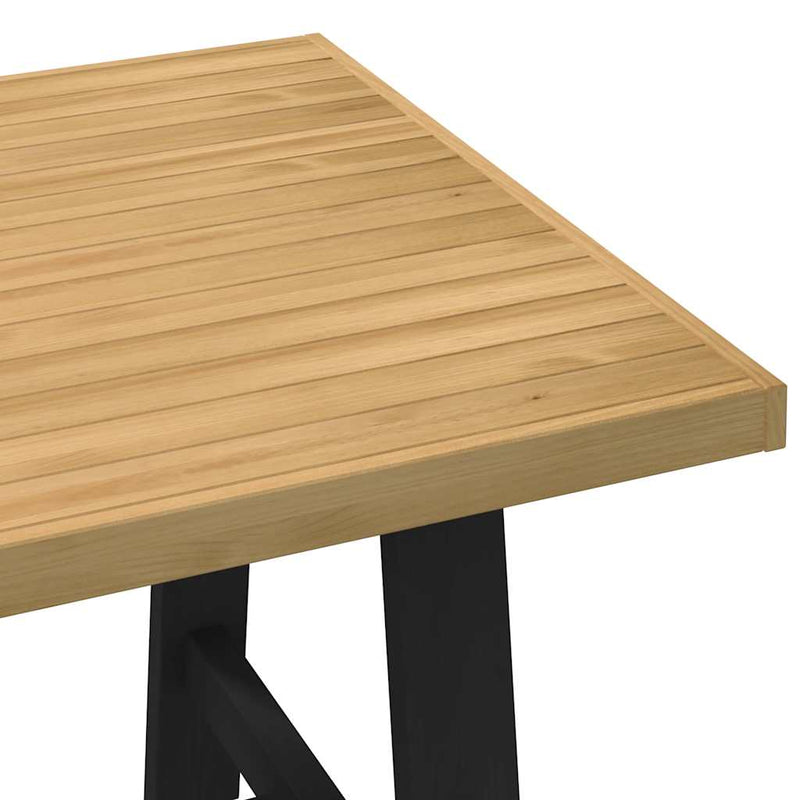 vidaXL Étkezőasztal NOAIN A alakú lábak 160x90x75 cm tömör fa fenyőfa