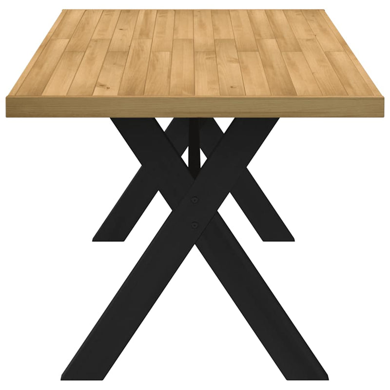 vidaXL Étkezőasztal NOAIN X alakú lábak 160x90x75 cm tömör fa fenyőfa