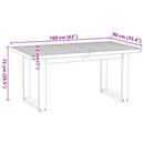 vidaXL Étkezőasztal NOAIN U alakú lábak 160x90x75 cm tömör fa fenyőfa