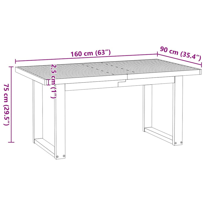 vidaXL Étkezőasztal NOAIN U alakú lábak 160x90x75 cm tömör fa fenyőfa
