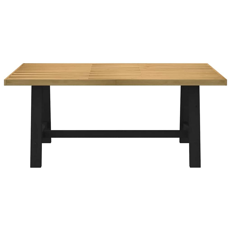 vidaXL Étkezőasztal NOAIN A alakú lábak 180x90x75 cm tömör fa fenyőfa