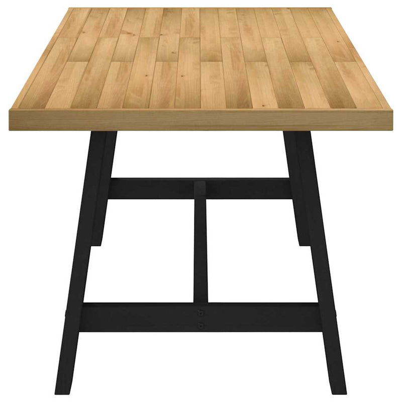 vidaXL Étkezőasztal NOAIN A alakú lábak 180x90x75 cm tömör fa fenyőfa