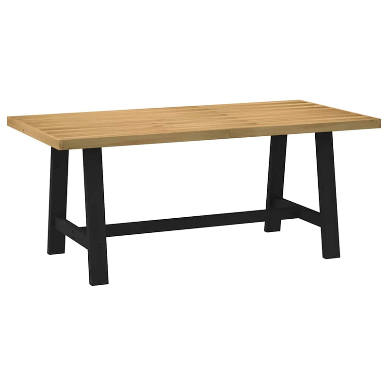 vidaXL Étkezőasztal NOAIN A alakú lábak 180x90x75 cm tömör fa fenyőfa
