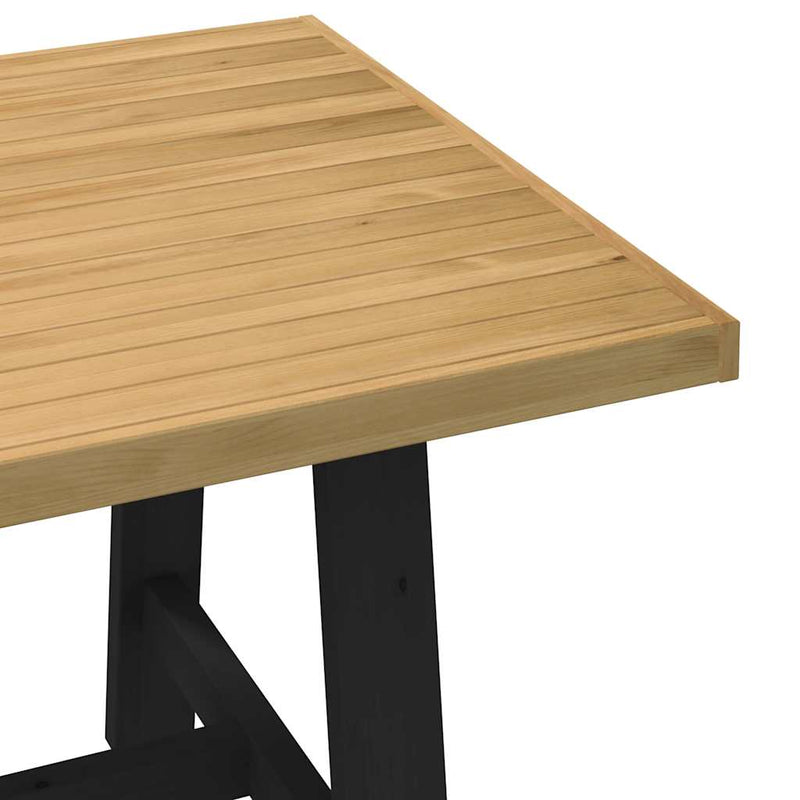 vidaXL Étkezőasztal NOAIN A alakú lábak 180x90x75 cm tömör fa fenyőfa