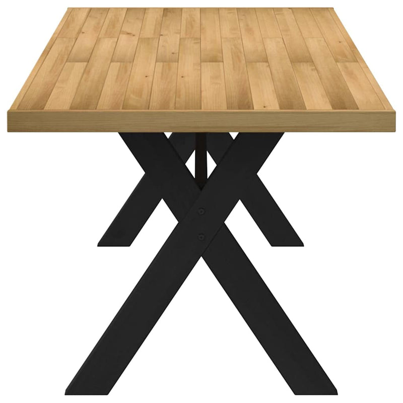 vidaXL Étkezőasztal NOAIN X alakú lábak 180x90x75 cm tömör fa fenyőfa