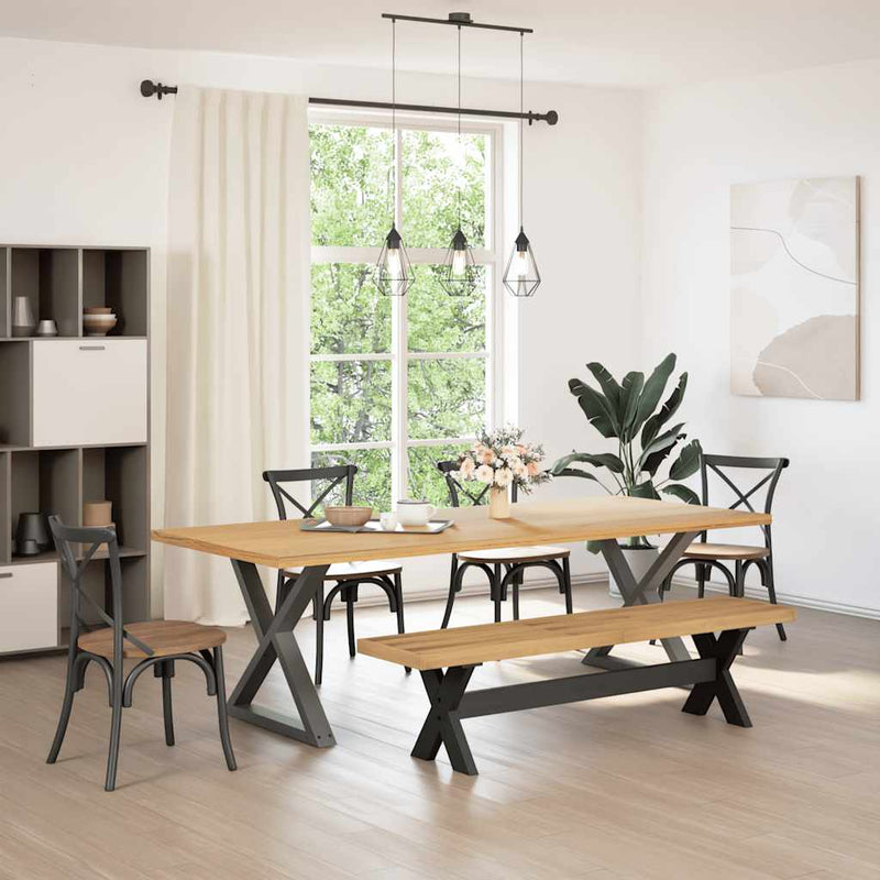 vidaXL étkezőpad NOAIN X alakú lábak 180x40x45 cm tömörfa fenyőfa