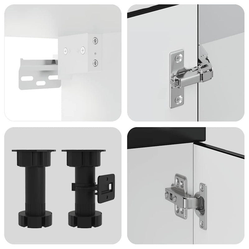 vidaXL 7 darabos konyhaszekrény szett Kalmar fekete színű műfa