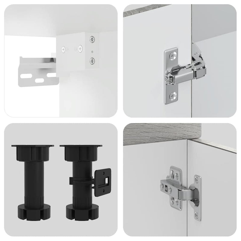 vidaXL 7 darabos konyhaszekrény szett Kalmar szürke sonoma műfa