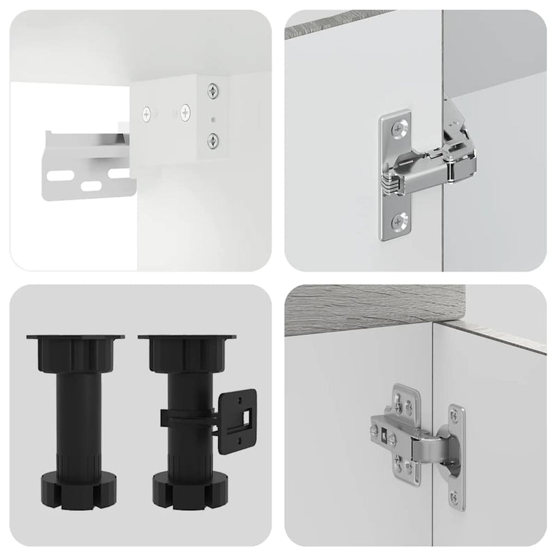 vidaXL 7 darabos konyhaszekrény szett Kalmar szürke sonoma műfa