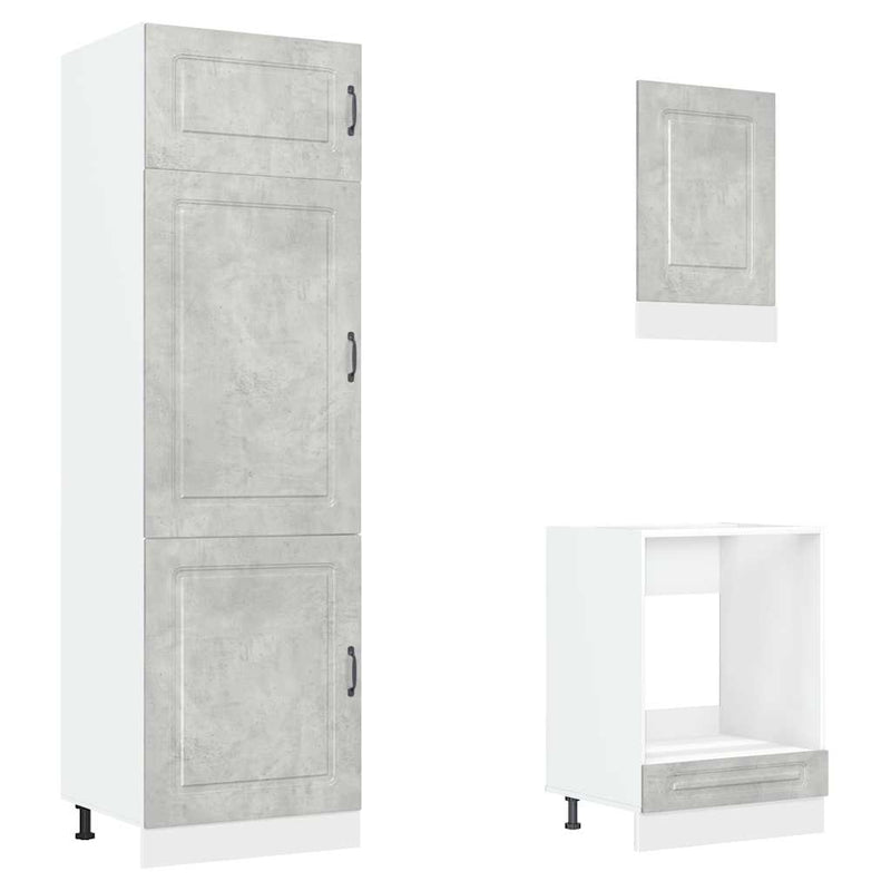 vidaXL 7 részes konyhai szekrény szett Kalmar betonszürke műszaki fa