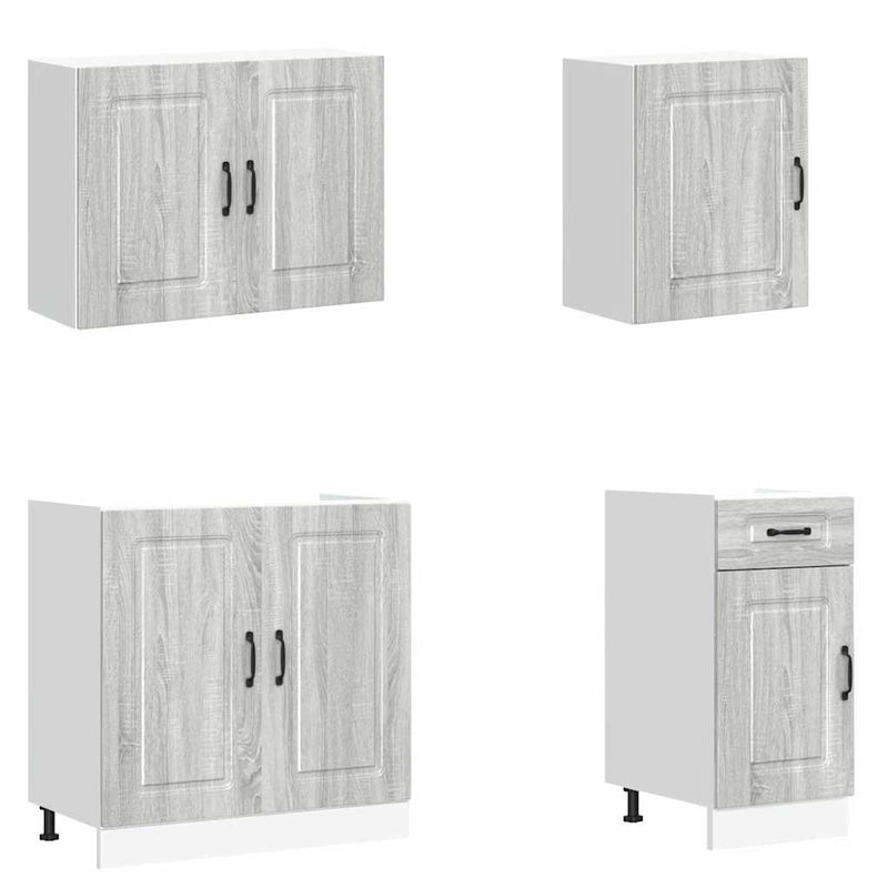 vidaXL 7 darabos konyhaszekrény szett Kalmar szürke sonoma műfa