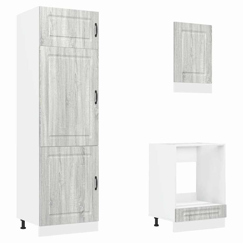 vidaXL 7 darabos konyhaszekrény szett Kalmar szürke sonoma műfa