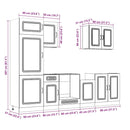 vidaXL 7 darabos konyhaszekrény készlet régi fából készült műfa