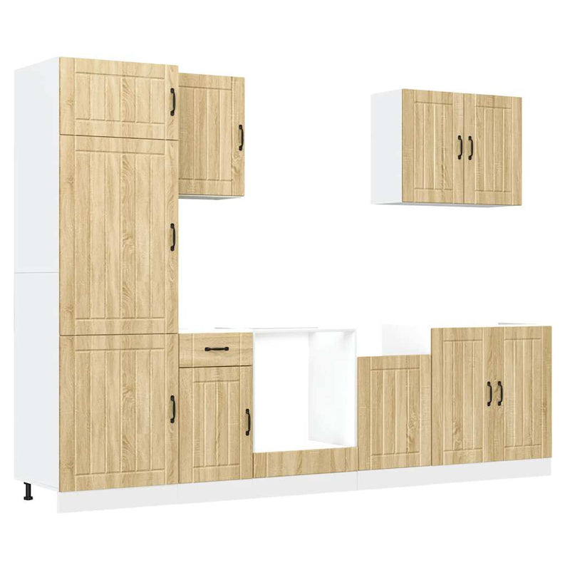 vidaXL 7 részes konyhaszekrény szett Lucca sonoma tölgy műszaki fa