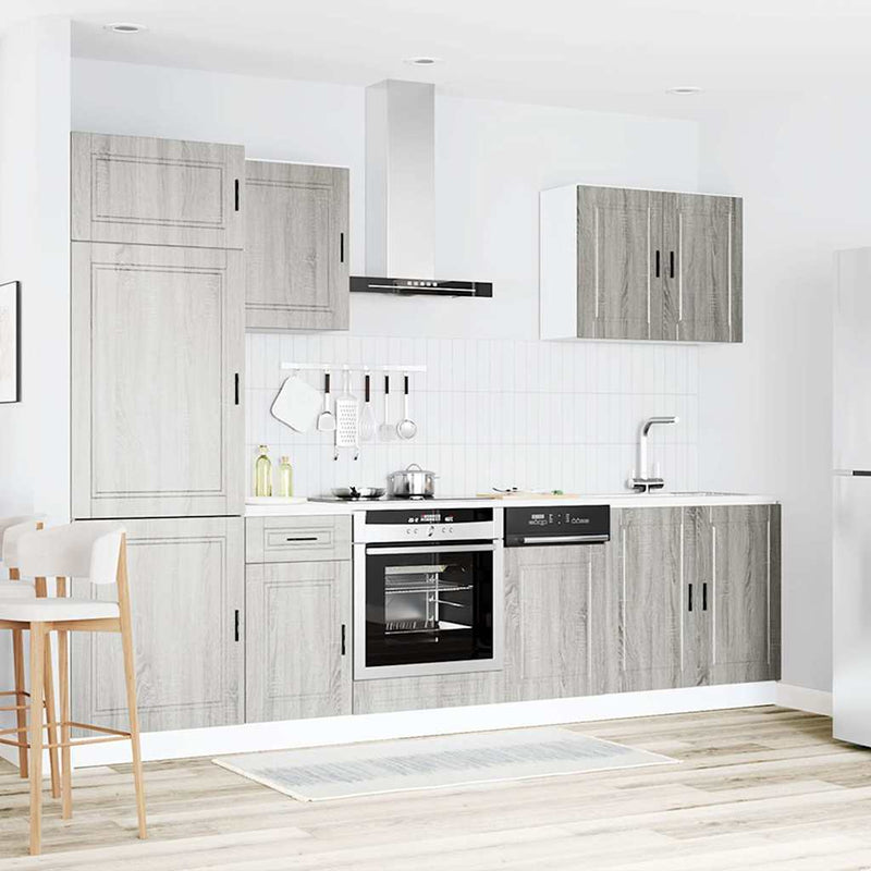 vidaXL 7 darabos konyhaszekrény szett Porto szürke sonoma műfa